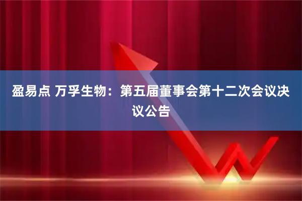 盈易点 万孚生物：第五届董事会第十二次会议决议公告